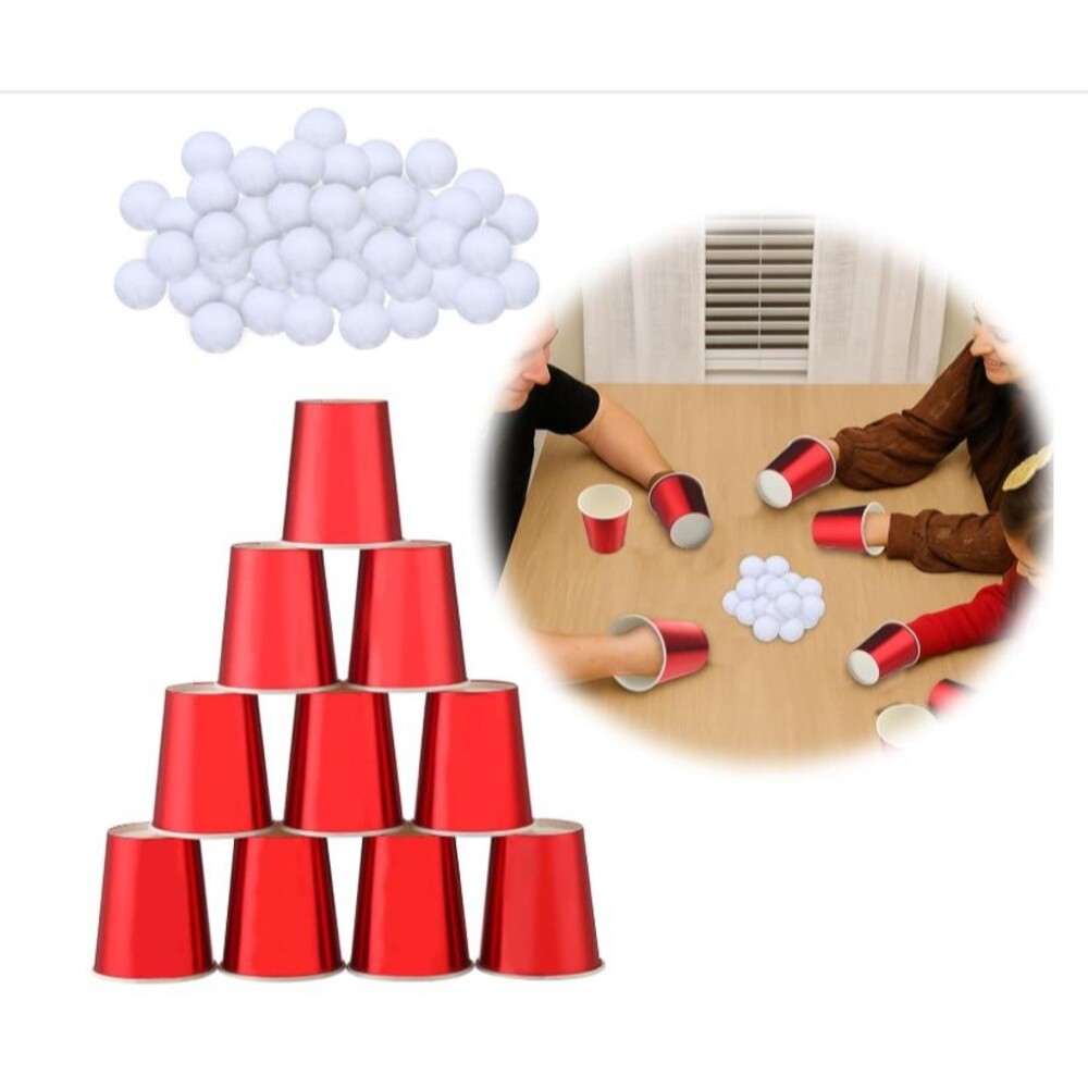 Christmas Reindeer Hooves Snowball Toss Game 210pcs Indoor Party